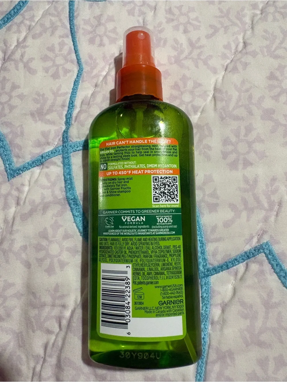 Garnier Fructis Flat Iron Perfector Straightening Mist - Green & Orange